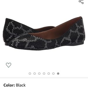 French Sole Quad Crystal Ballet flat Black